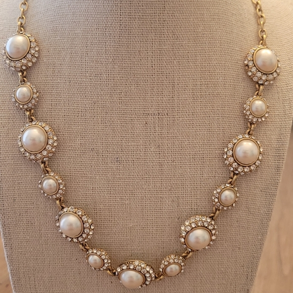 J. Crew Jewelry - J Crew Faux Pearl & Crystal Necklace